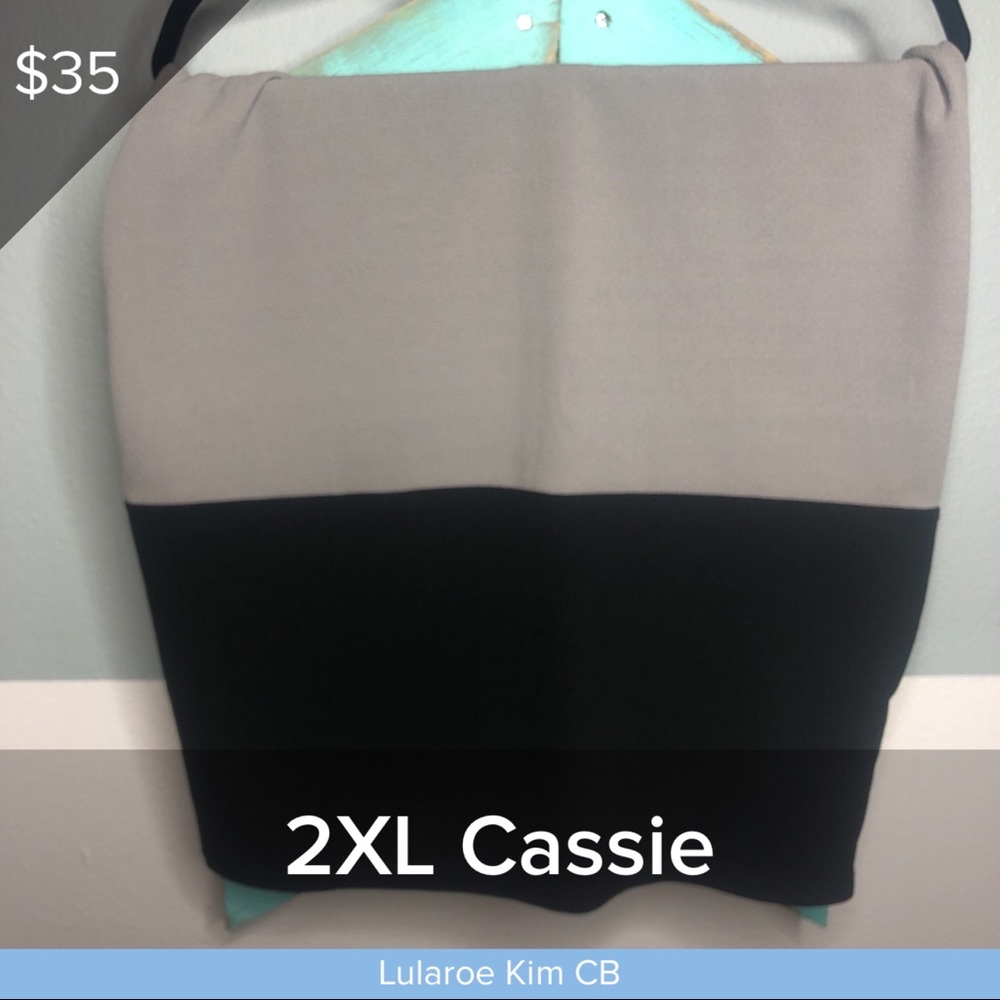 LULAROE GRAY & BLACK CASSIE PENCIL SKIRT
